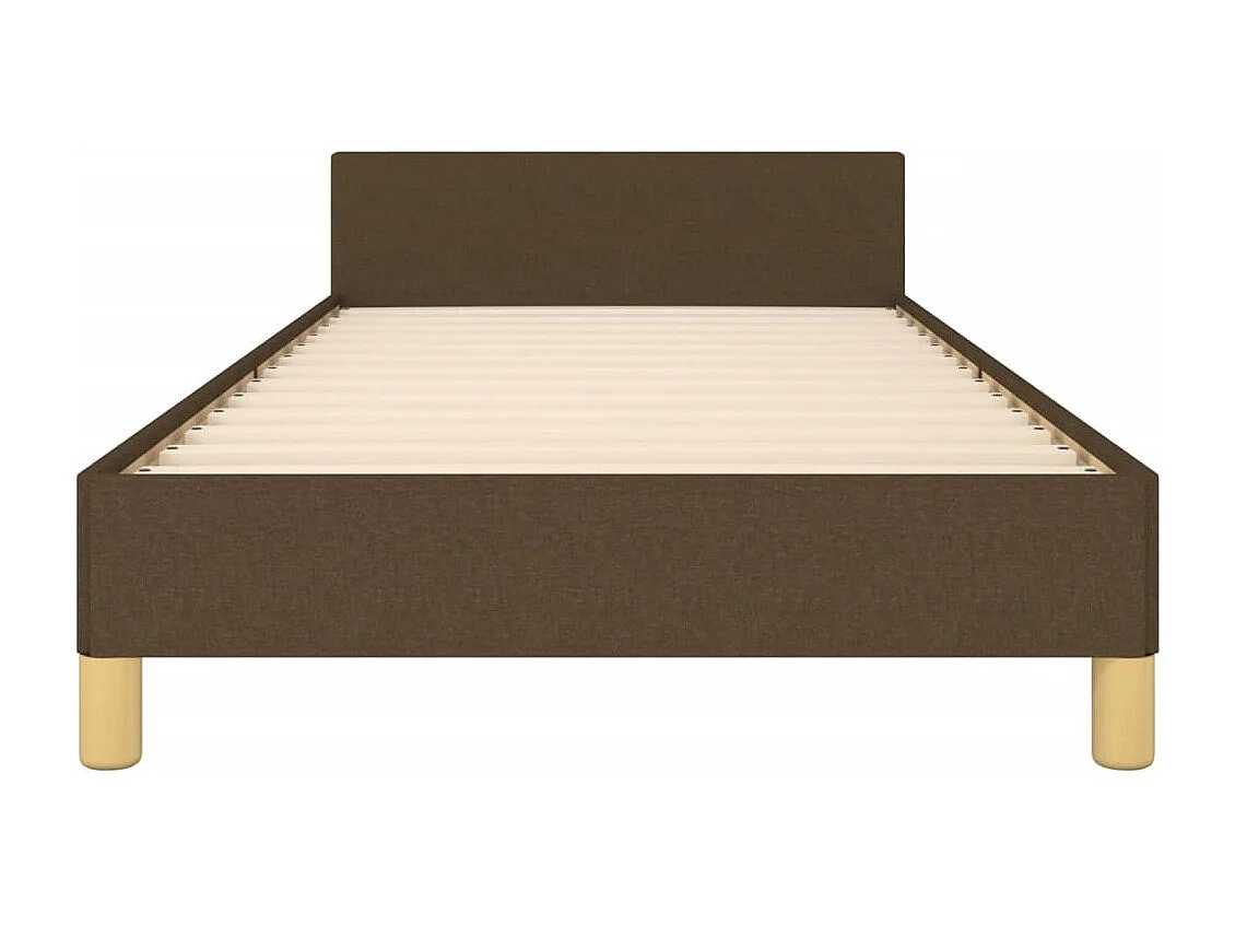 Estructura de cama con cabecero de tela marrón 100x200 cm