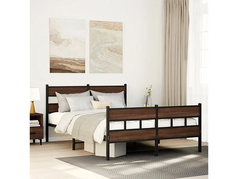 Estructura de cama con cabecero y pie sin colchón 140x190 cm