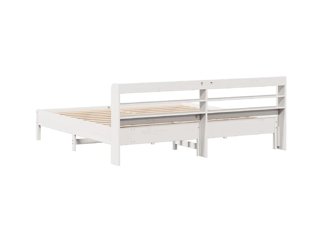 Cama sem colchão 180x200 cm madeira de pinho maciça branco