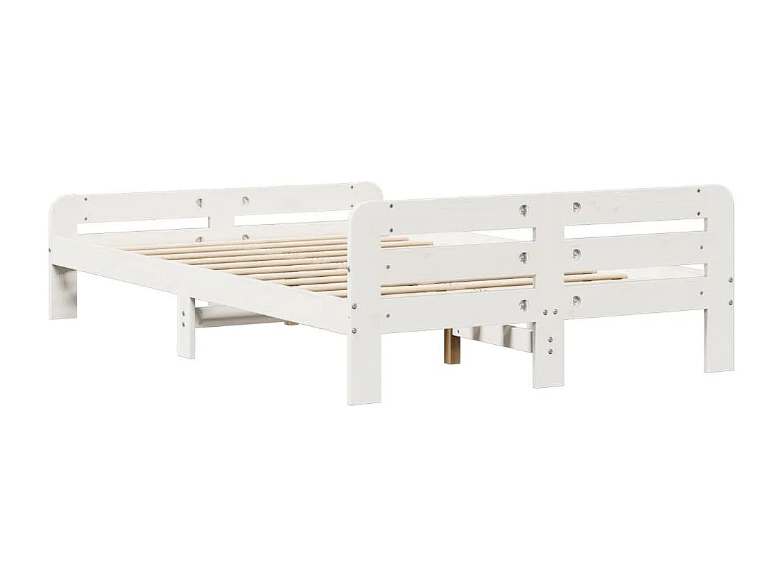 Cama sem colchão 135x190 cm madeira de pinho maciça branco