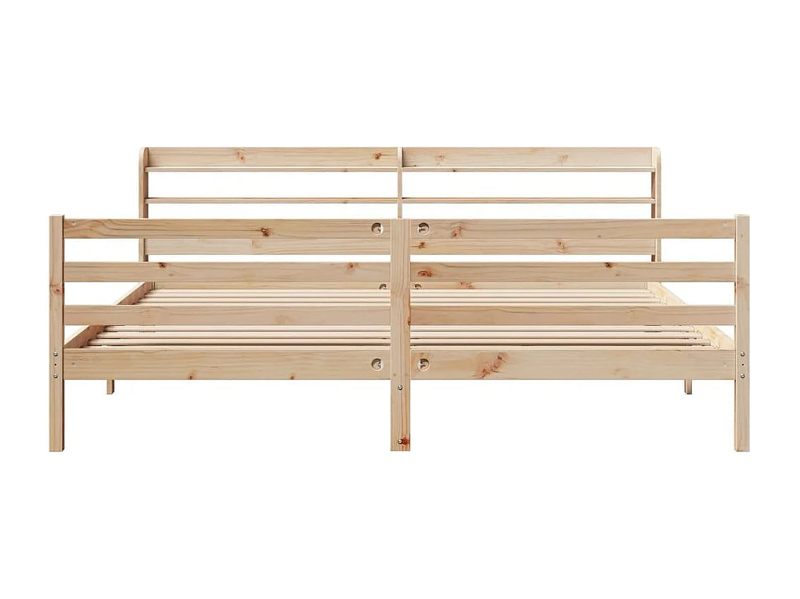 Estrutura de cama com cabeceira 180x200 cm pinho maciço