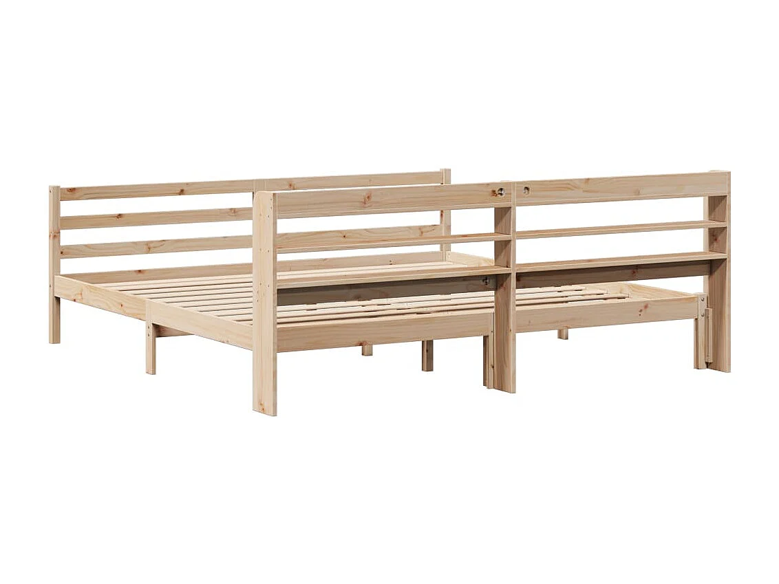 Estrutura de cama com cabeceira 180x200 cm pinho maciço