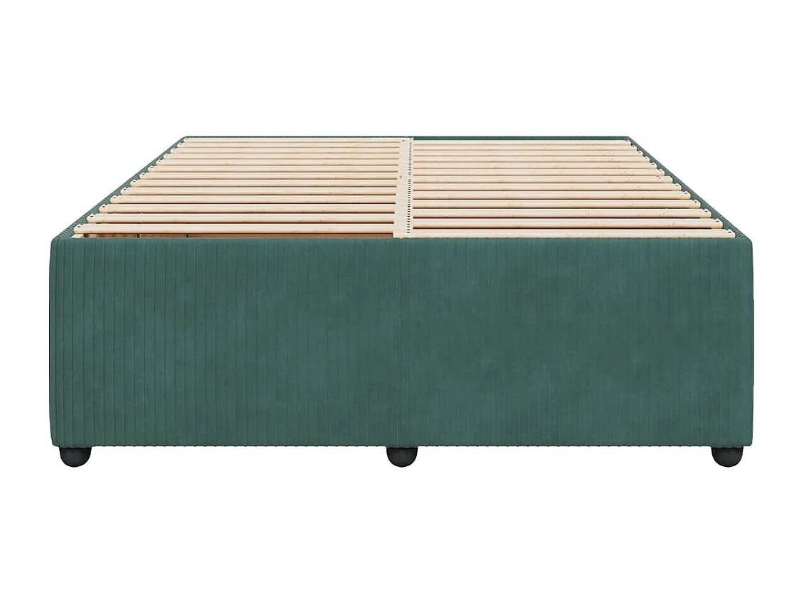 Cadre de lit Vert foncé 140x190 cm Velours