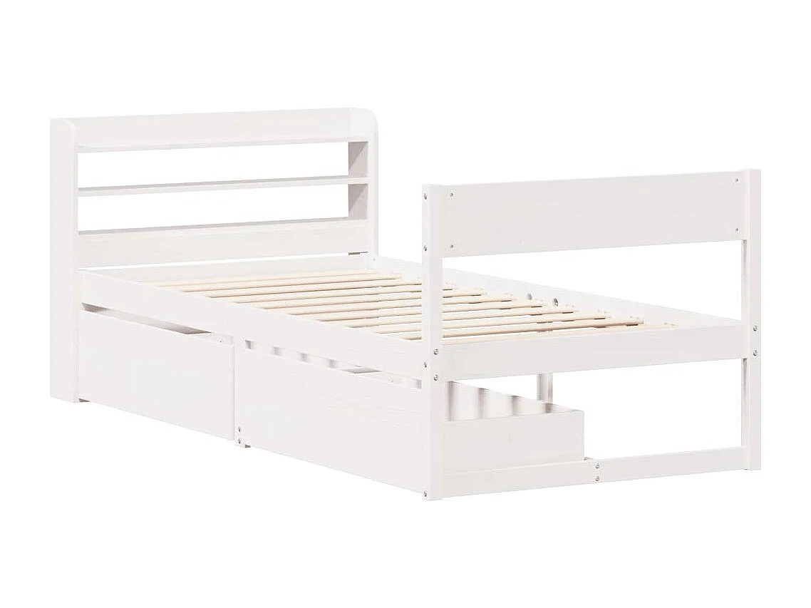 Estructura de cama sin colchón madera de pino blanca 90x200 cm