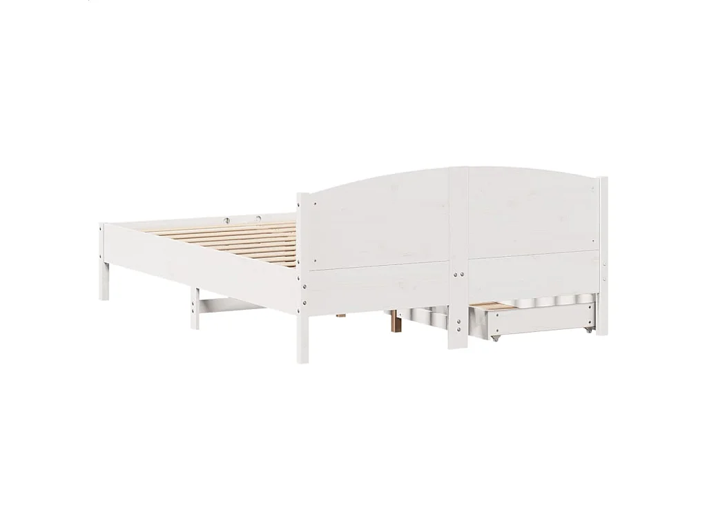 Cadre de lit sans matelas blanc 160x200 cm bois de pin massif