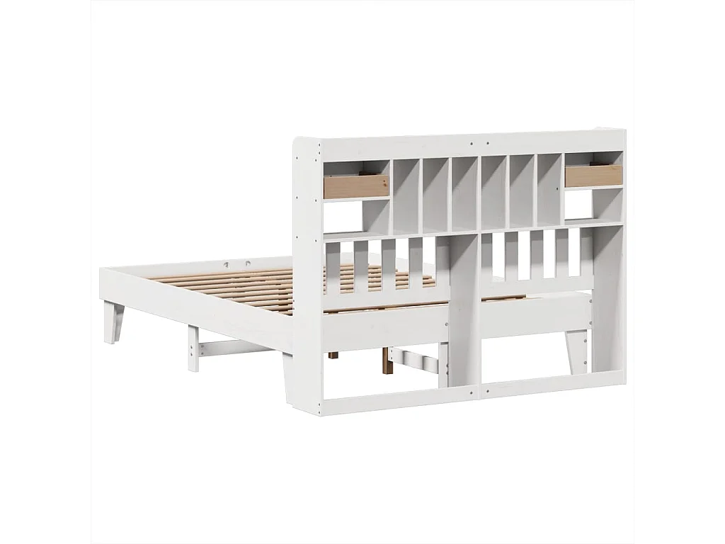 Estructura de cama sin colchón madera de pino blanca 140x190 cm