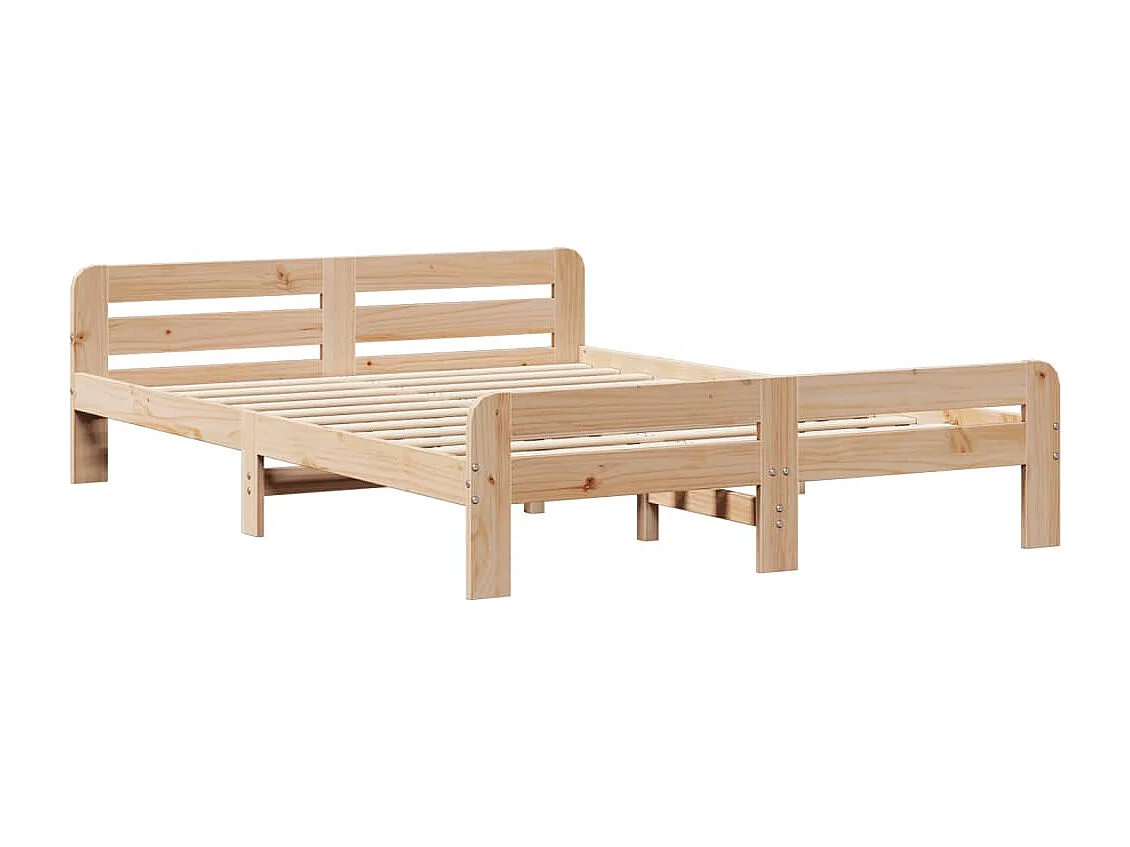 Estructura de cama sin colchón madera de pino blanco 150x200 cm