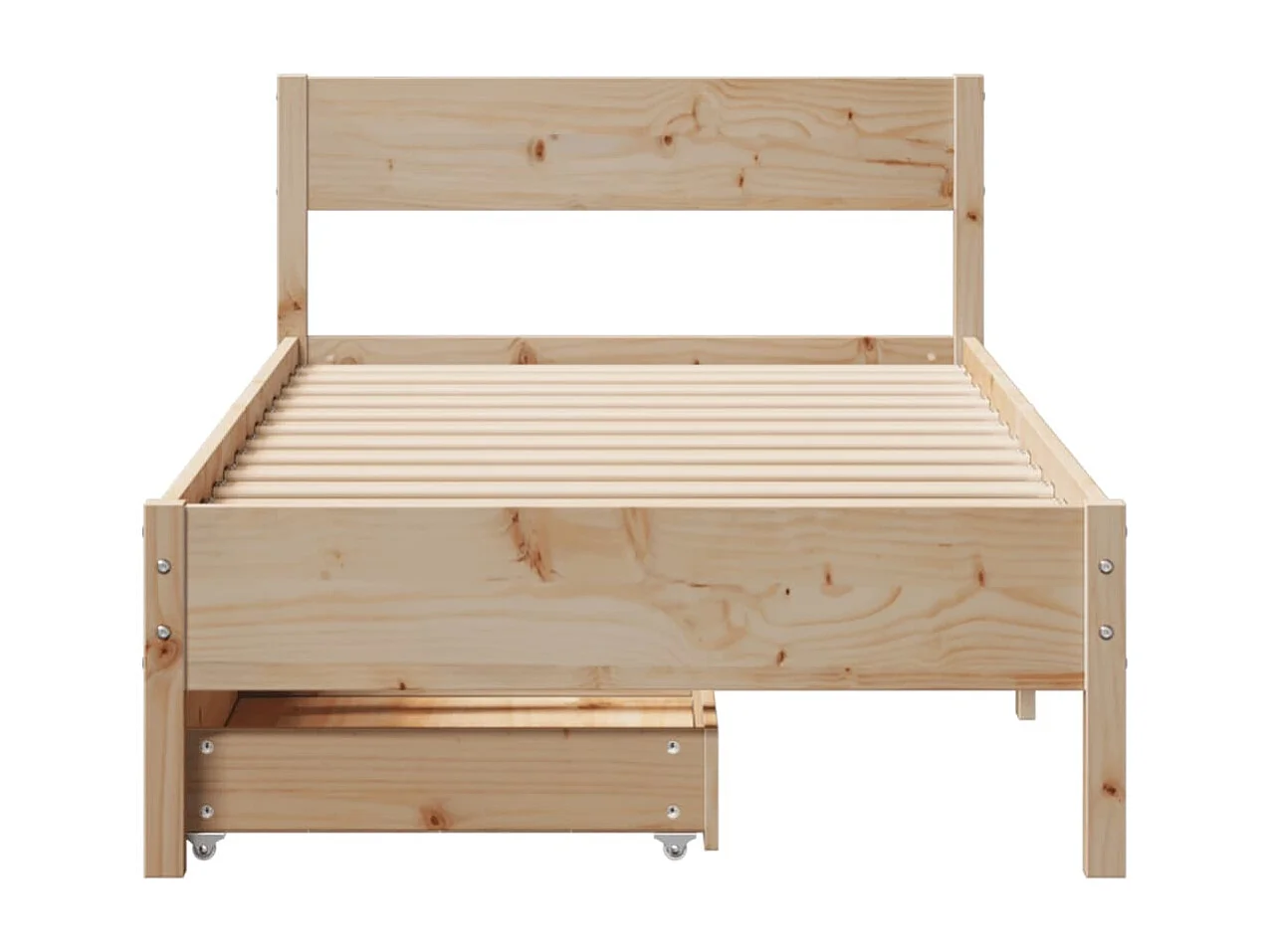 Estructura de cama sin colchón madera maciza pino 75x190 cm