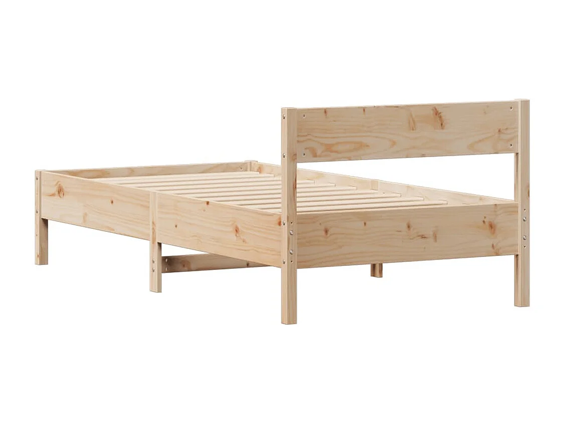 Estructura de cama sin colchón madera maciza pino 75x190 cm