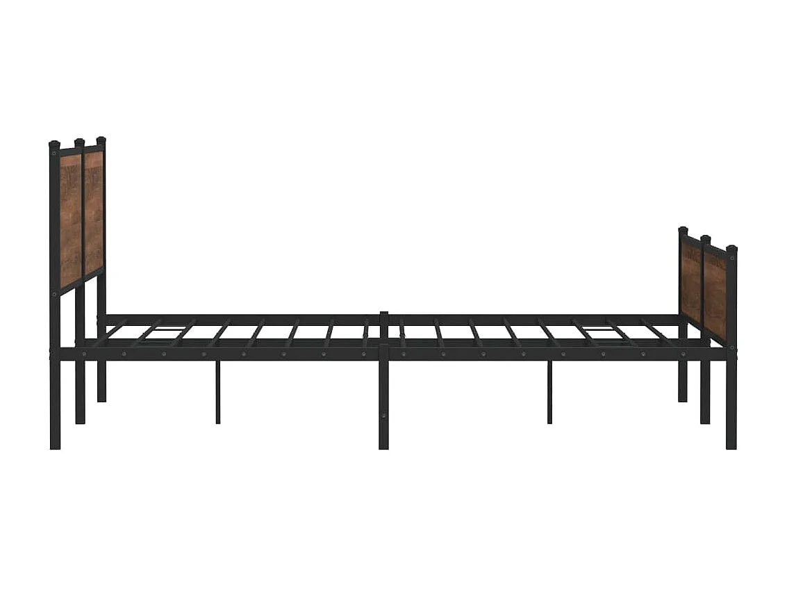 Estructura de cama sin colchón metal roble marrón 193x203 cm