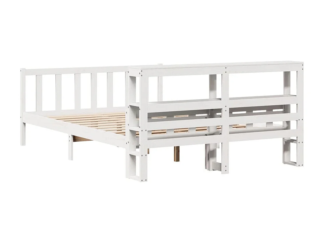 Estructura de cama sin colchón madera de pino blanca 150x200 cm