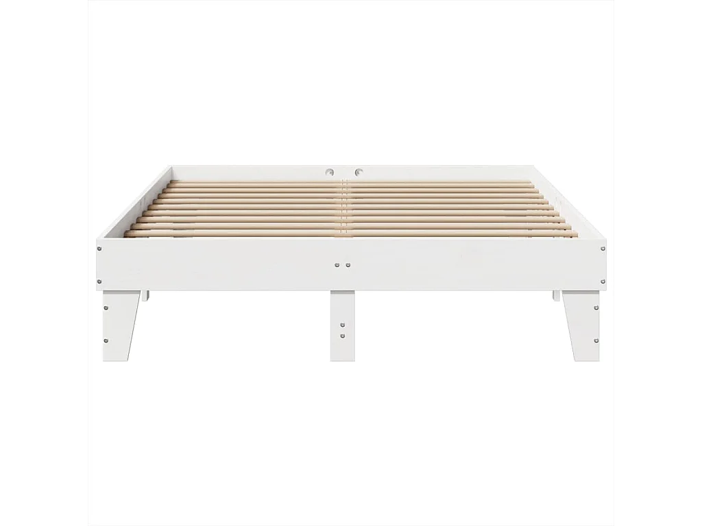 Cadre de lit sans matelas blanc 150x200 cm bois de pin massif
