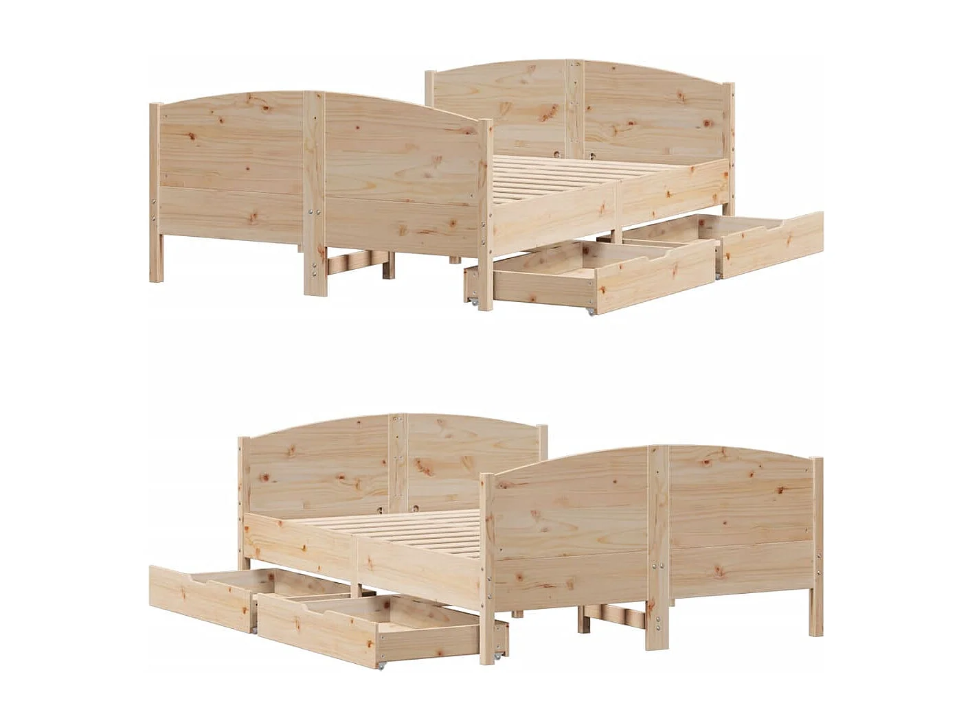 Cama sem colchão 140x190 cm madeira de pinho maciça