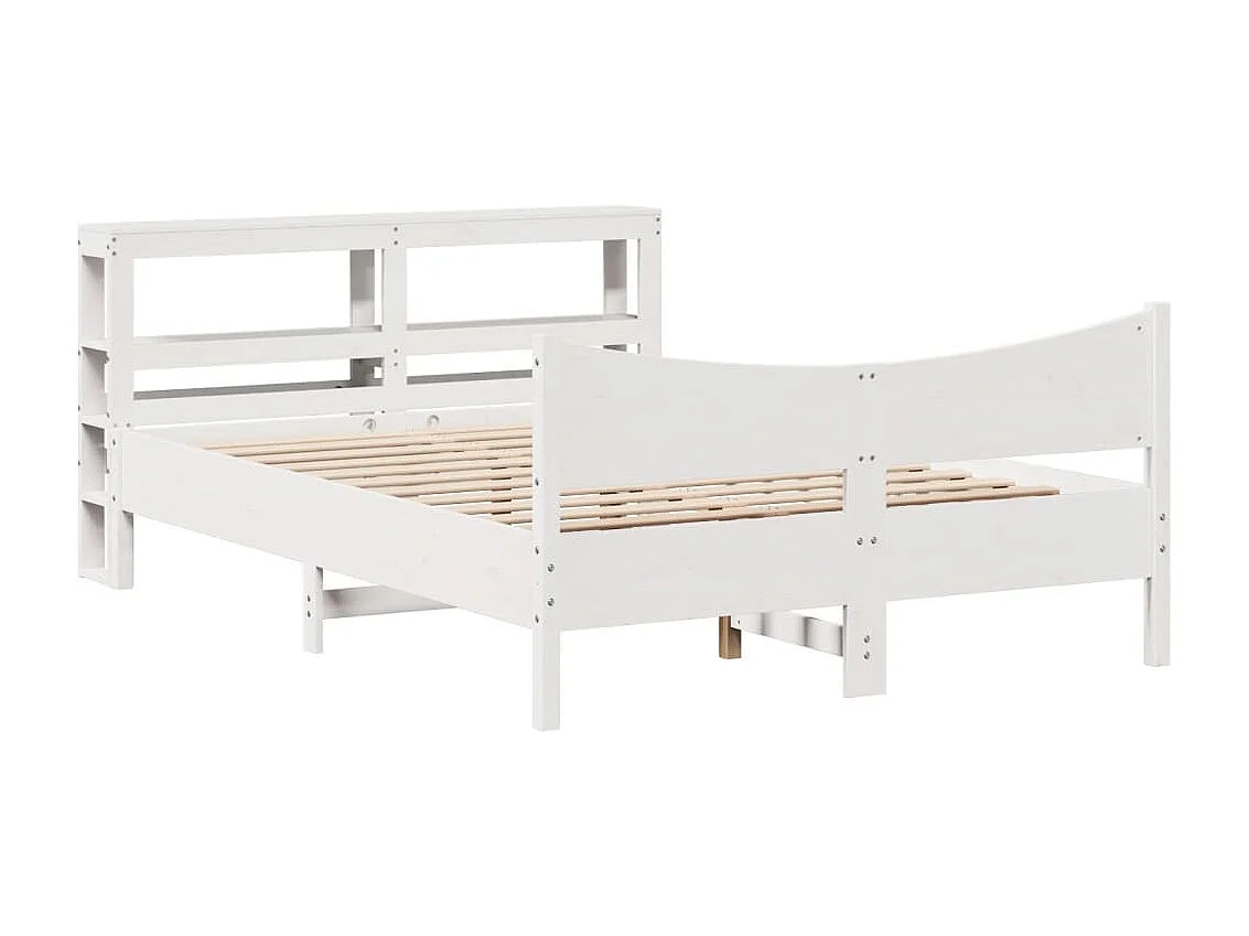 Estructura de cama con cabecero madera de pino blanco 150x200cm