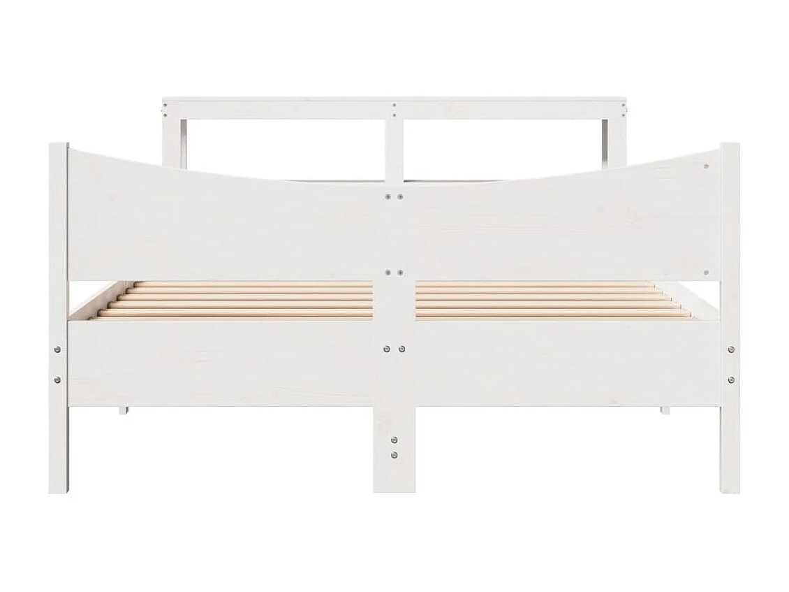 Cadre de lit avec tête de lit blanc 150x200 cm bois pin massif