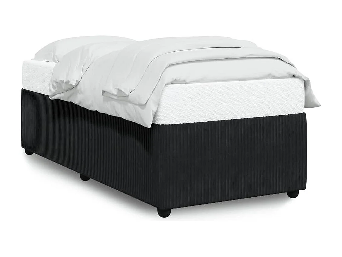 Estructura de cama de terciopelo negra 90x200 cm