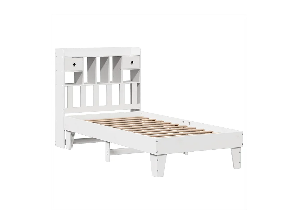 Cadre de lit sans matelas blanc 90x200 cm bois de pin massif
