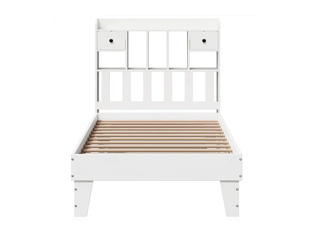 Cadre de lit sans matelas blanc 90x200 cm bois de pin massif