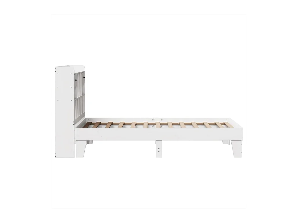 Cadre de lit sans matelas blanc 90x200 cm bois de pin massif