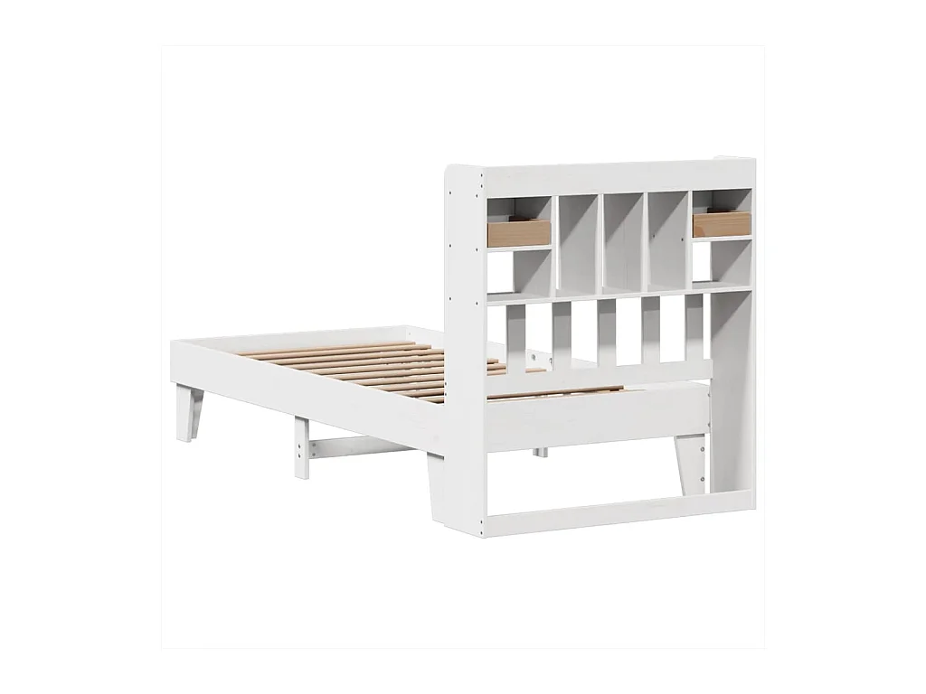 Cadre de lit sans matelas blanc 90x200 cm bois de pin massif