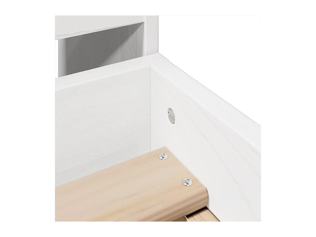 Cadre de lit sans matelas blanc 90x200 cm bois de pin massif