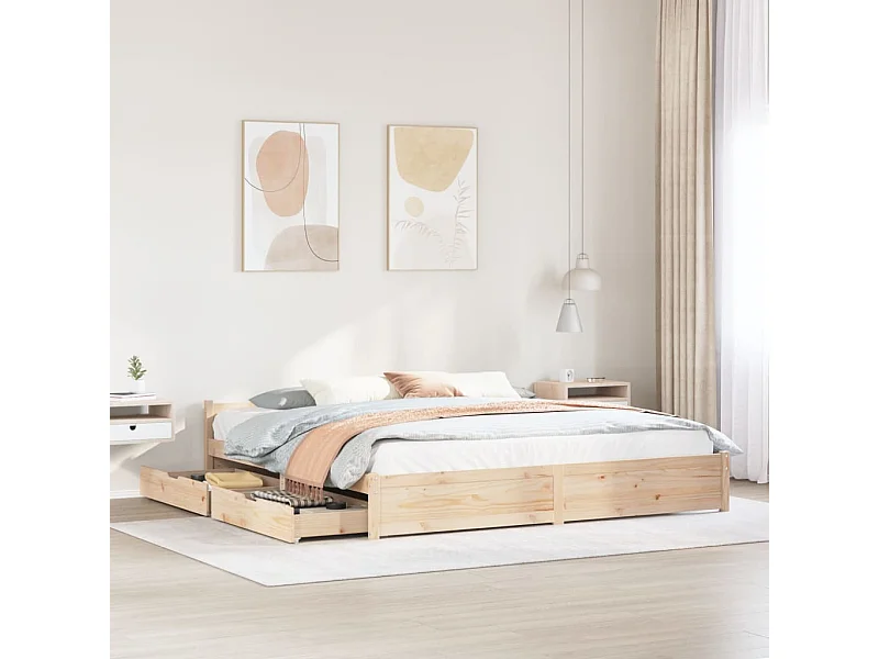 Cama sem colchão 180x200 cm madeira de pinho maciça