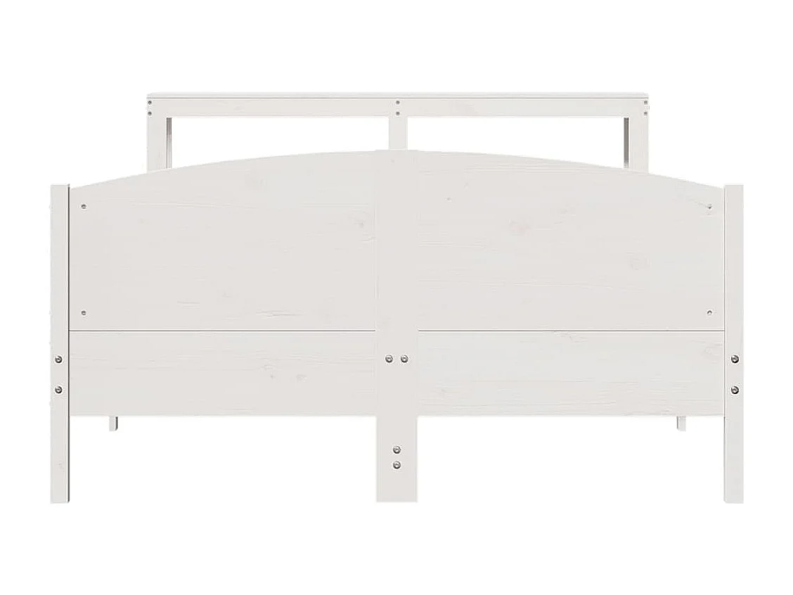 Cama sem colchão 140x200 cm madeira de pinho maciça branco