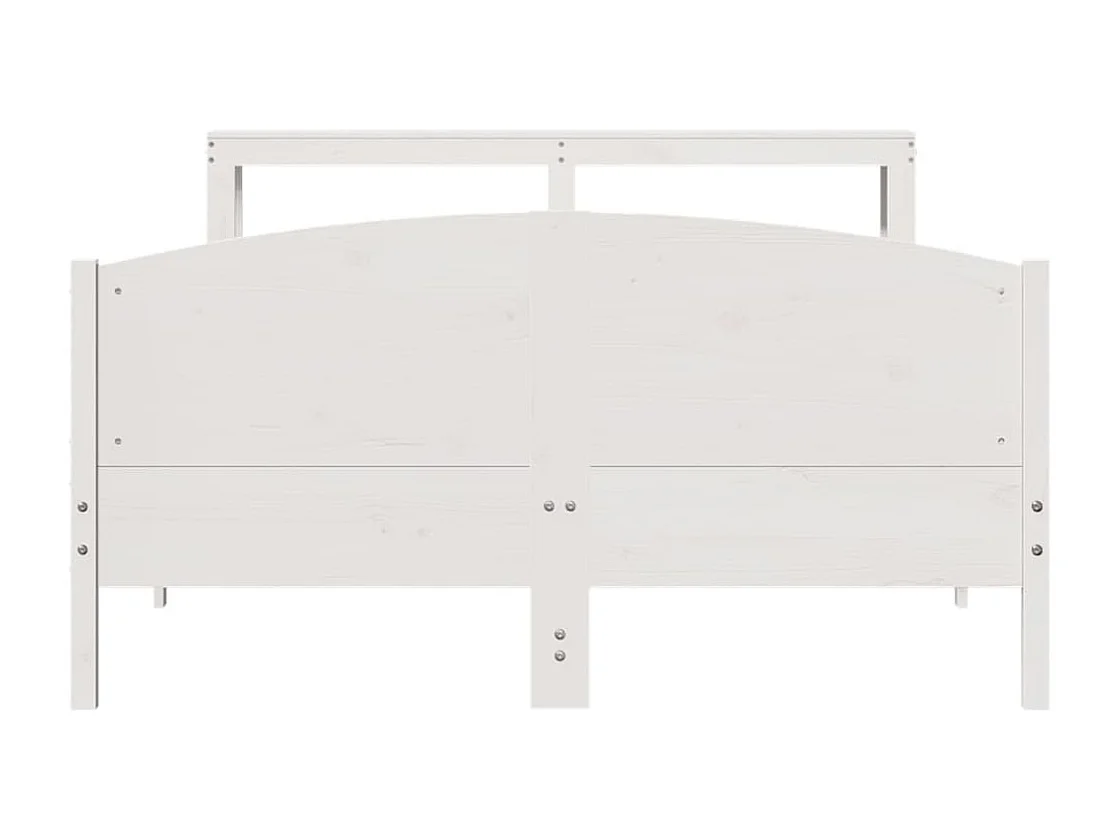 Cama sem colchão 140x200 cm madeira de pinho maciça branco