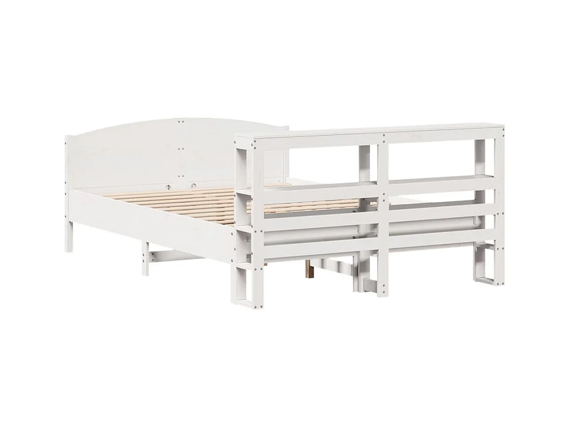 Cadre de lit sans matelas blanc 140x200 cm bois de pin massif