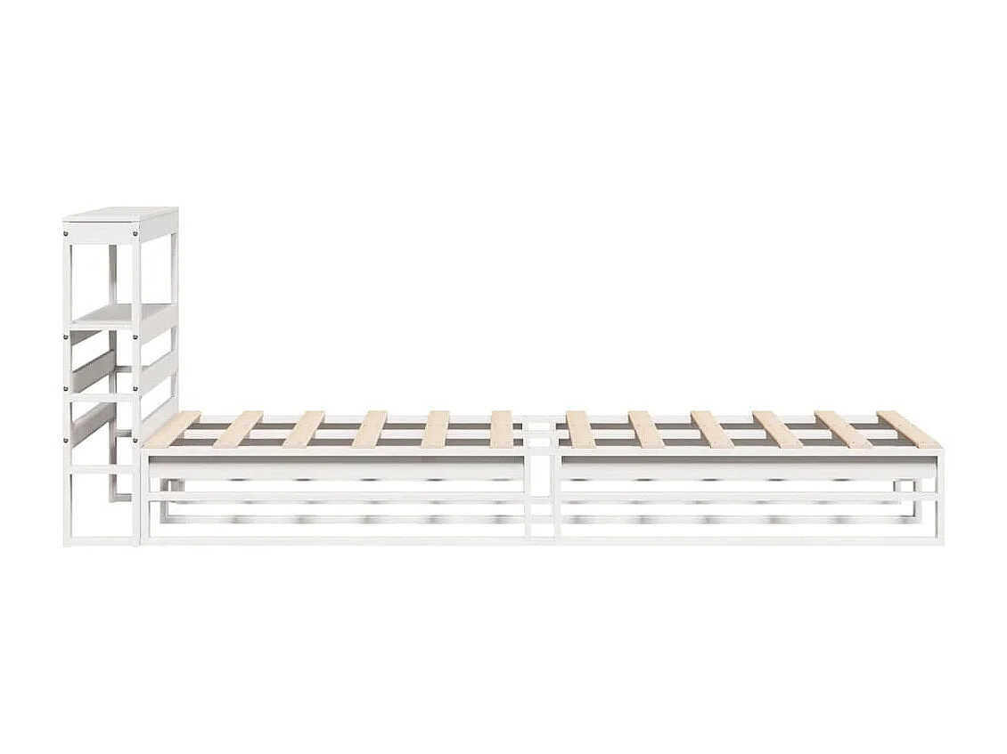 Estructura de cama sin colchón madera de pino blanca 90x200 cm
