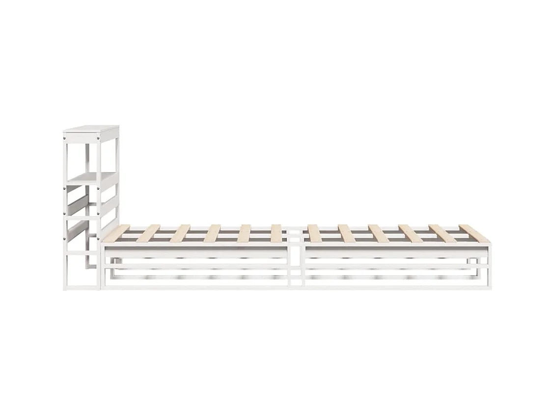 Cadre de lit sans matelas blanc 90x200 cm bois de pin massif