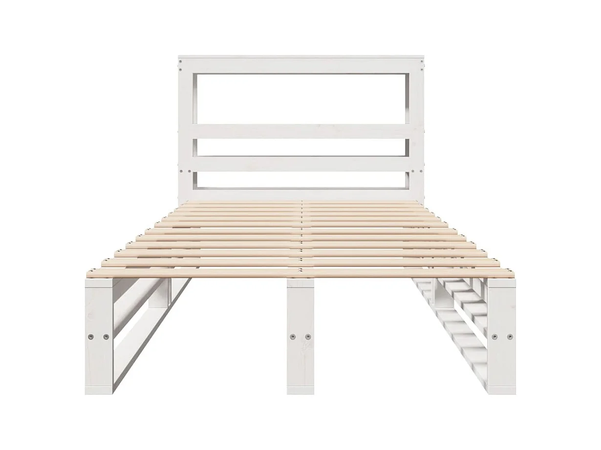 Cadre de lit sans matelas blanc 90x200 cm bois de pin massif
