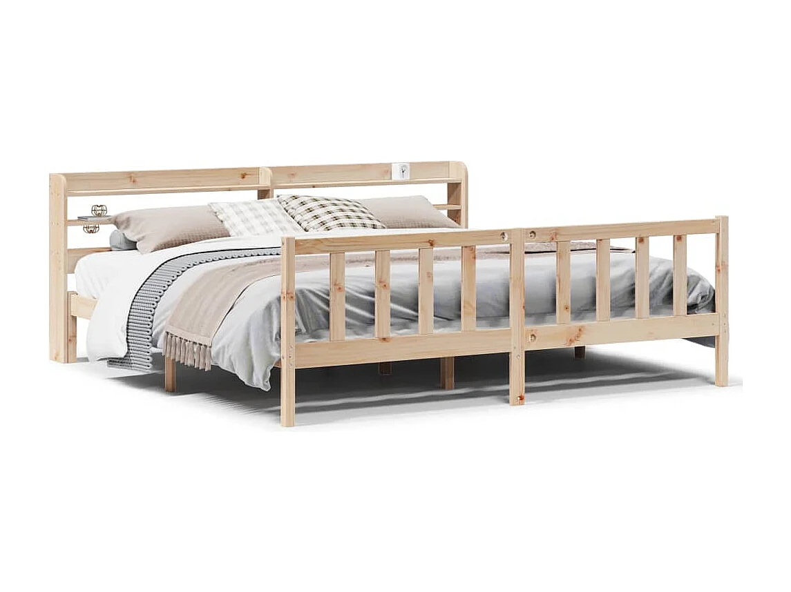 Cama sem colchão 180x200 cm madeira de pinho maciça