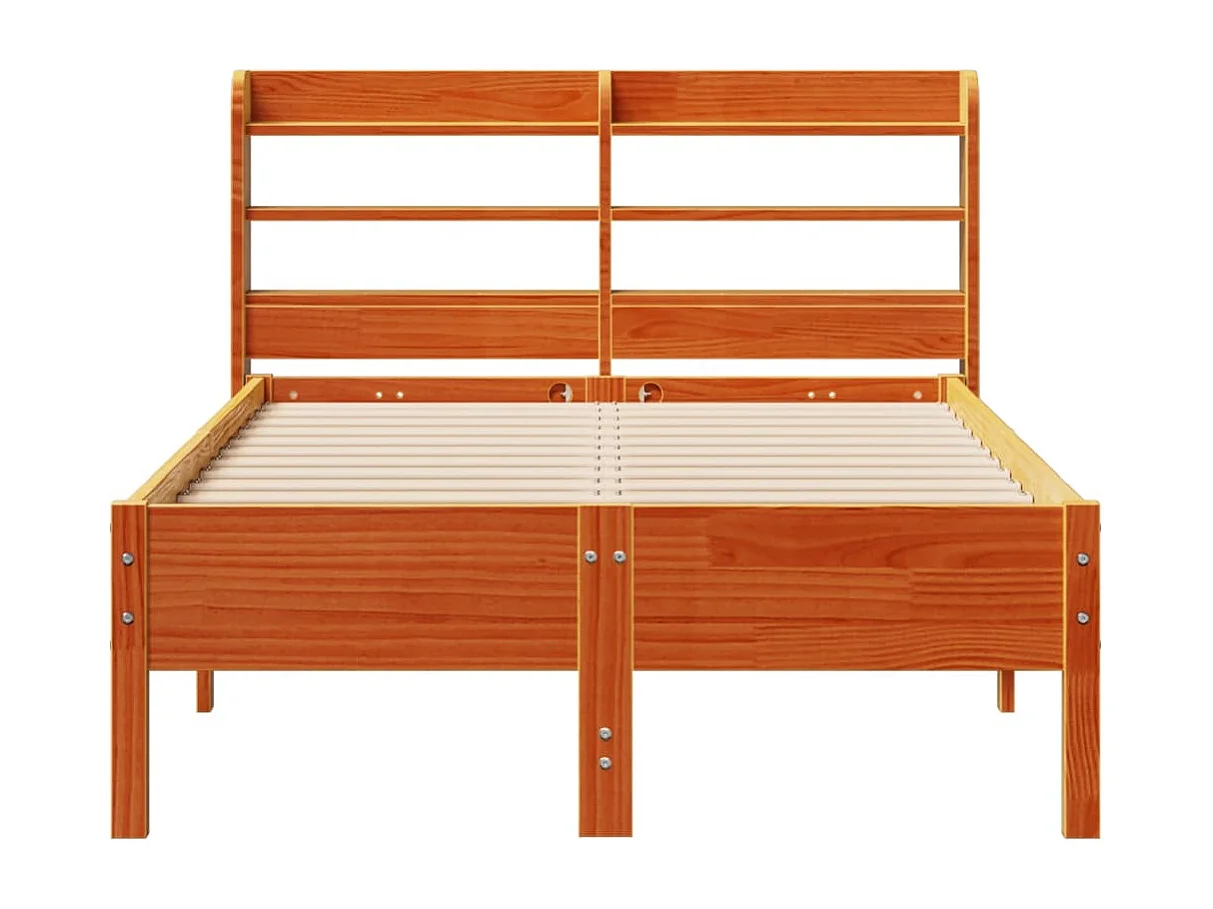 Cadre de lit sans matelas cire marron 100x200cm bois pin massif