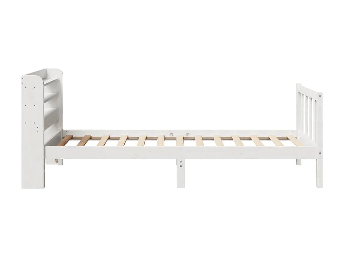 Cama sem colchão 100x200 cm madeira de pinho maciça branco