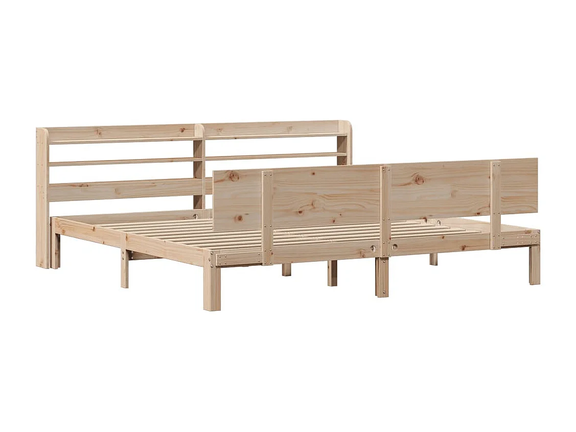 Estrutura de cama com cabeceira 180x200 cm pinho maciço