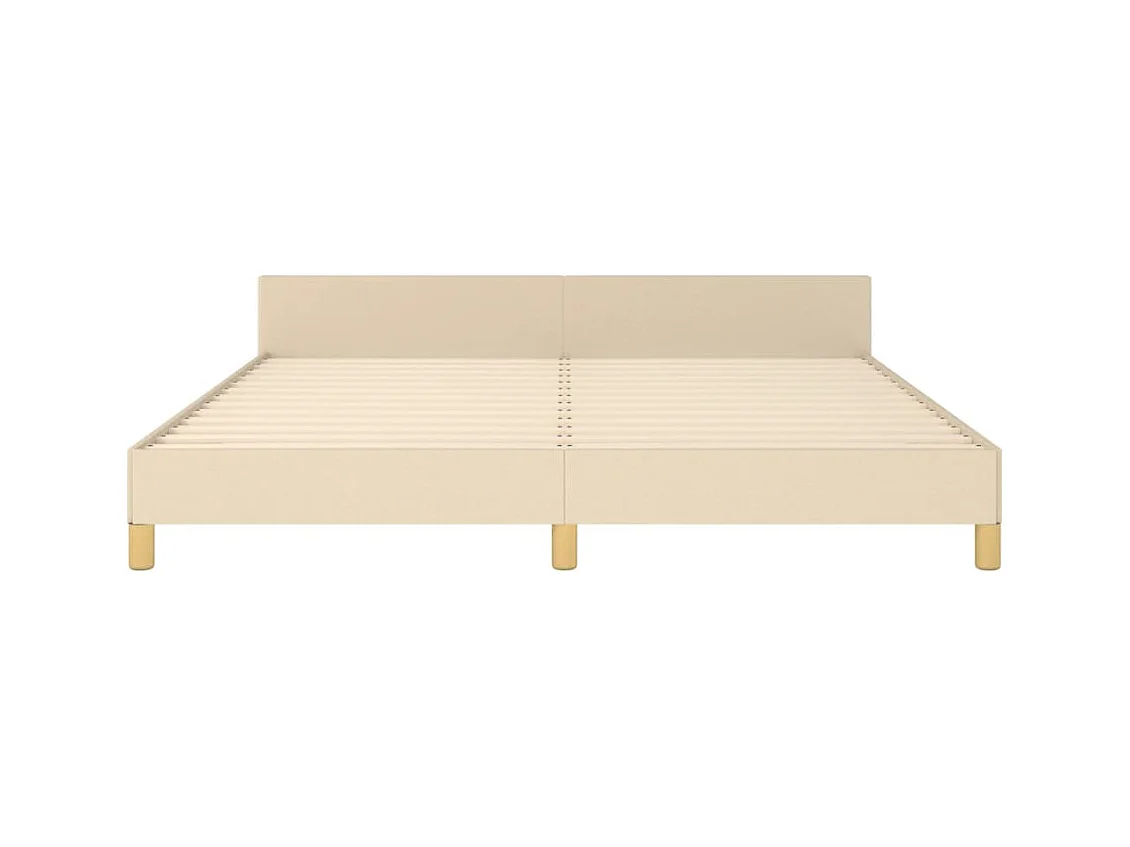 Cadre de lit avec tête de lit Crème 160 x 200 cm Tissu