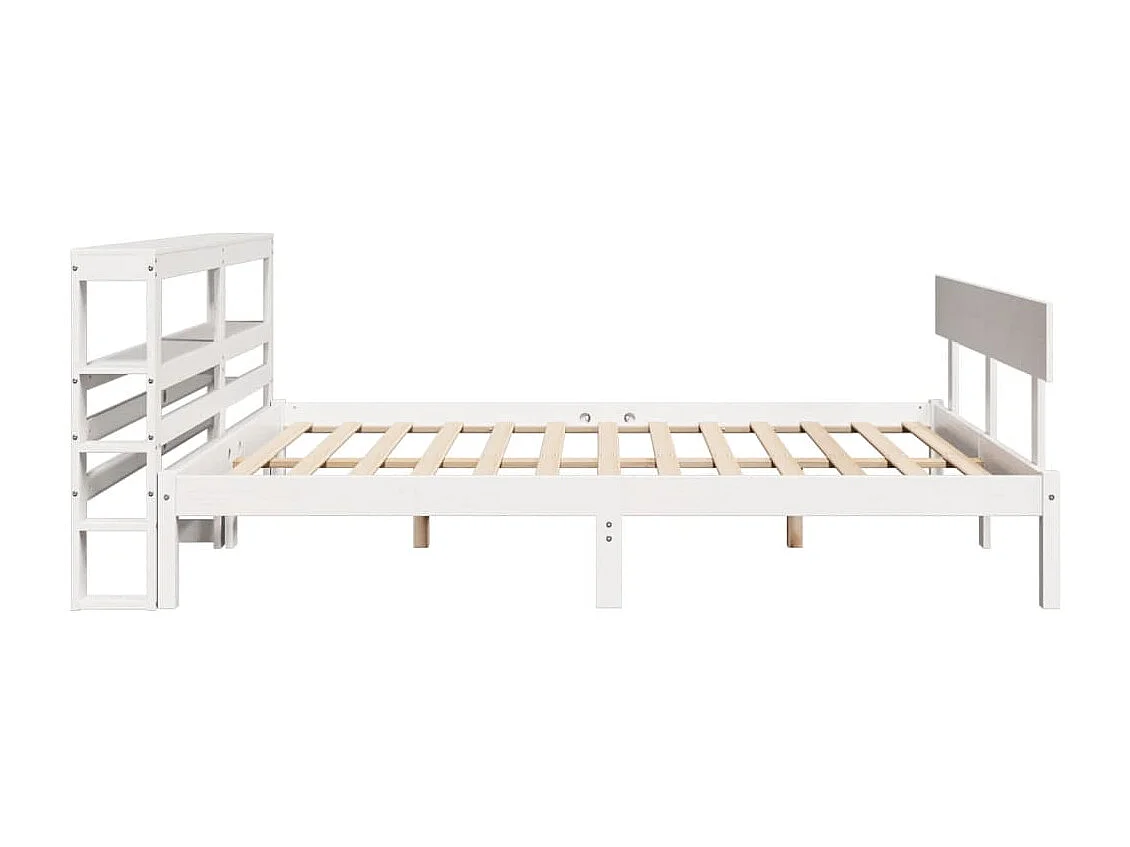 Cama sem colchão 135x190 cm madeira de pinho maciça branco