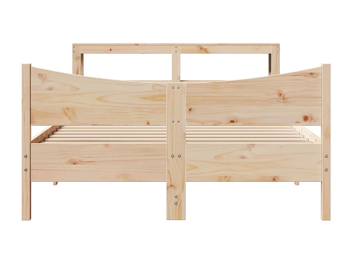 Estructura de cama con cabecero madera de pino blanco 150x200cm