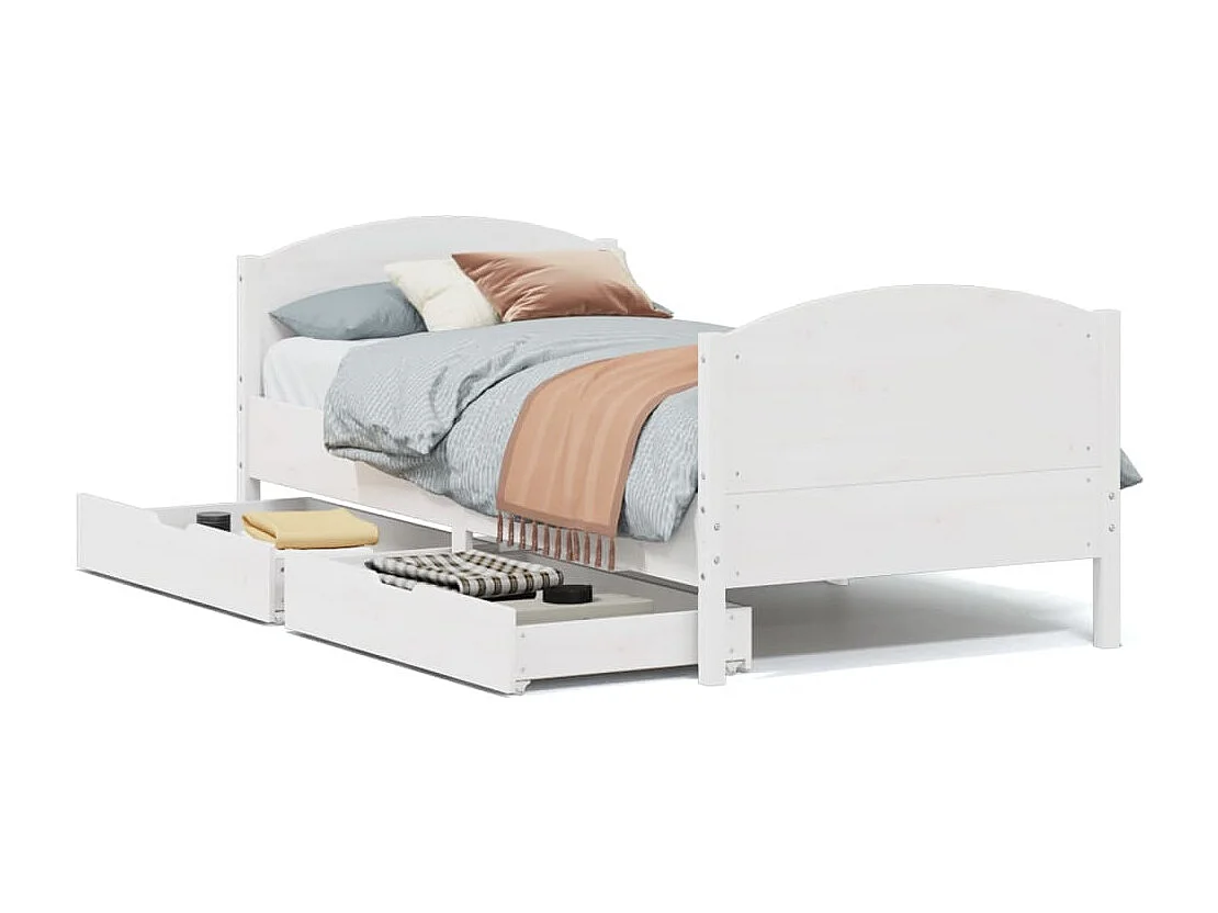 Estructura cama sin colchón madera maciza pino blanca 100x200cm