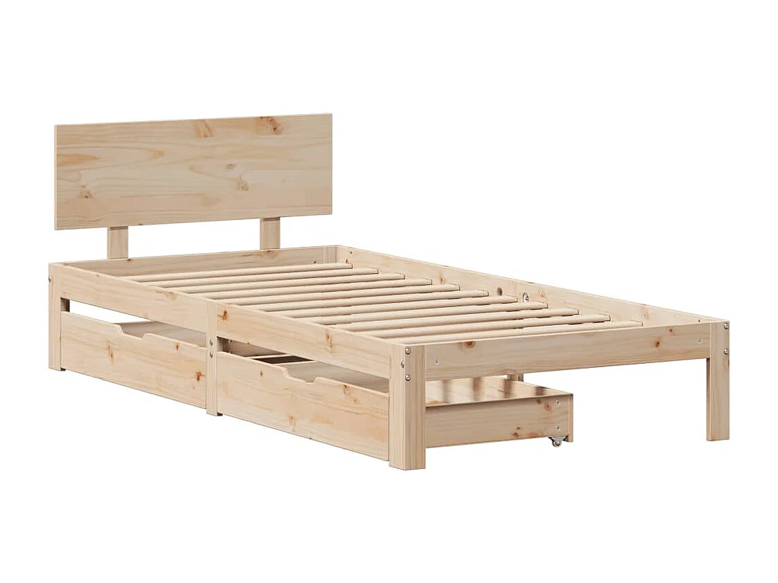 Estrutura de cama com gavetas 90x190 cm madeira de pinho maciça