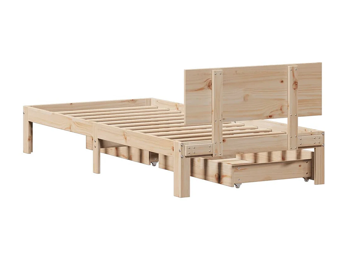 Estrutura de cama com gavetas 90x190 cm madeira de pinho maciça
