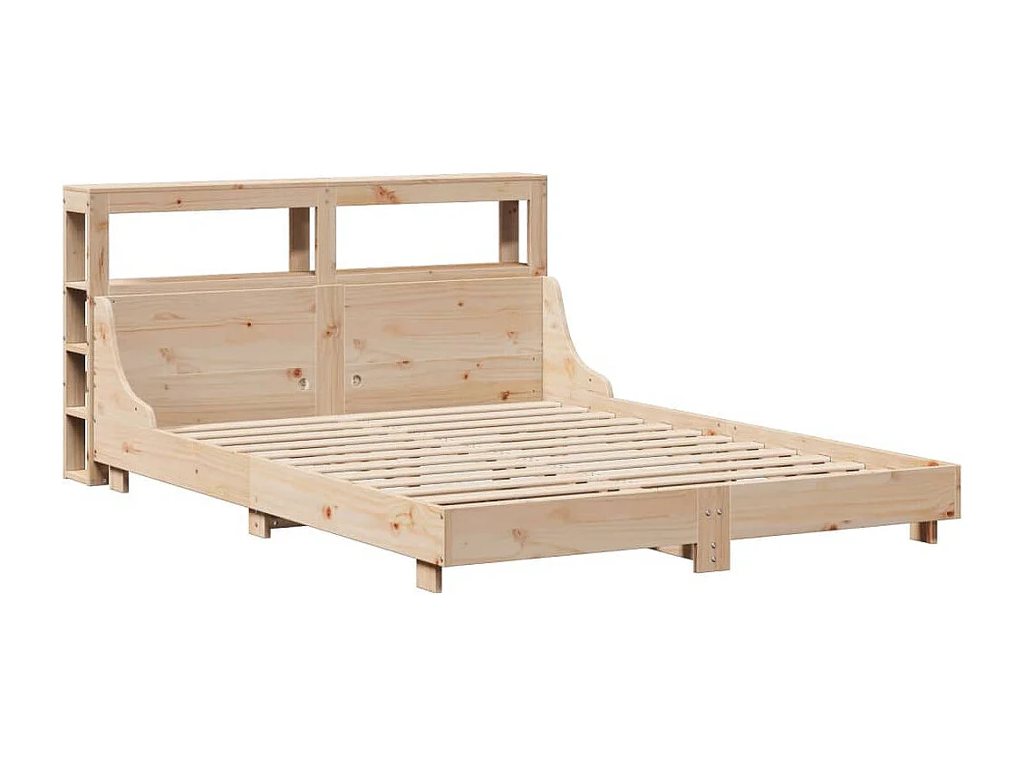 Estructura de cama sin colchón madera de pino blanca 140x200 cm