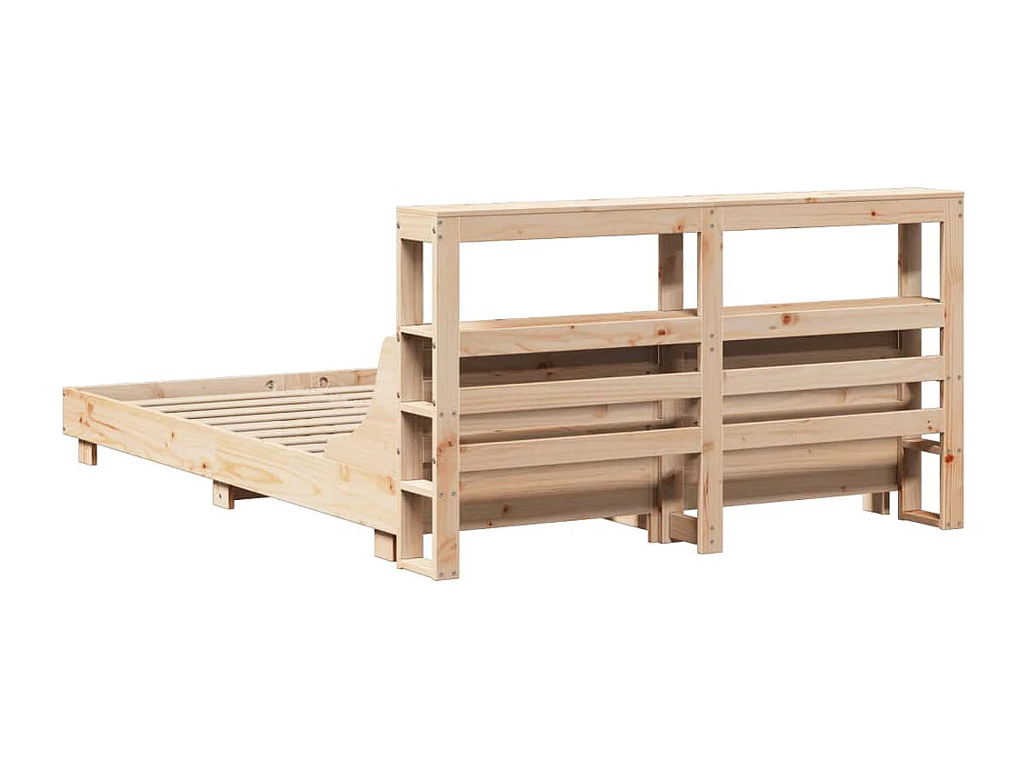 Estructura de cama sin colchón madera de pino blanca 140x200 cm