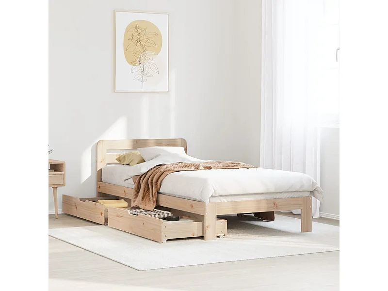 Cadre de lit sans matelas 90x200 cm bois de pin massif