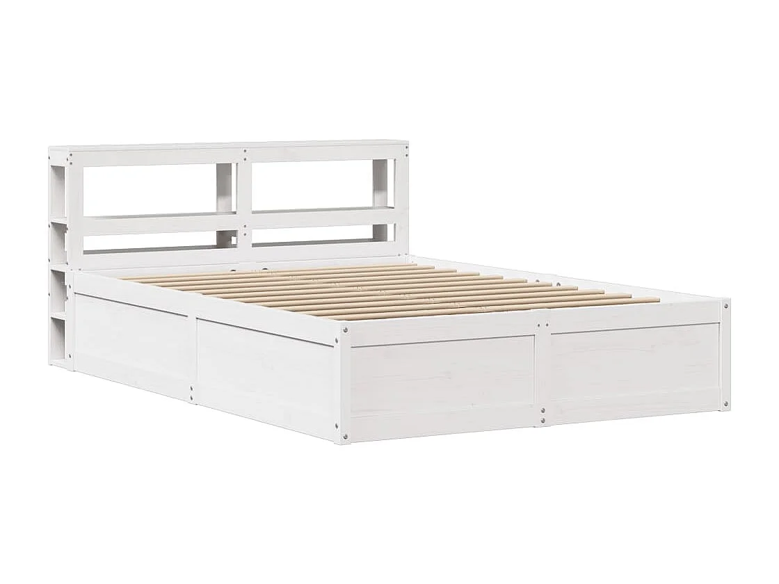 Estrutura de cama com cabeceira 120x200 cm pinho maciço branco