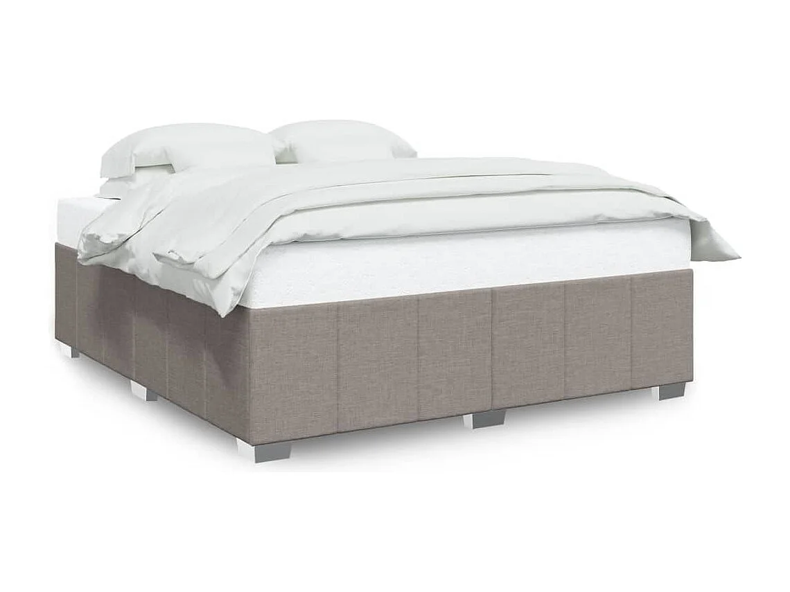 Cama sin colchón tela gris taupe 200x200 cm