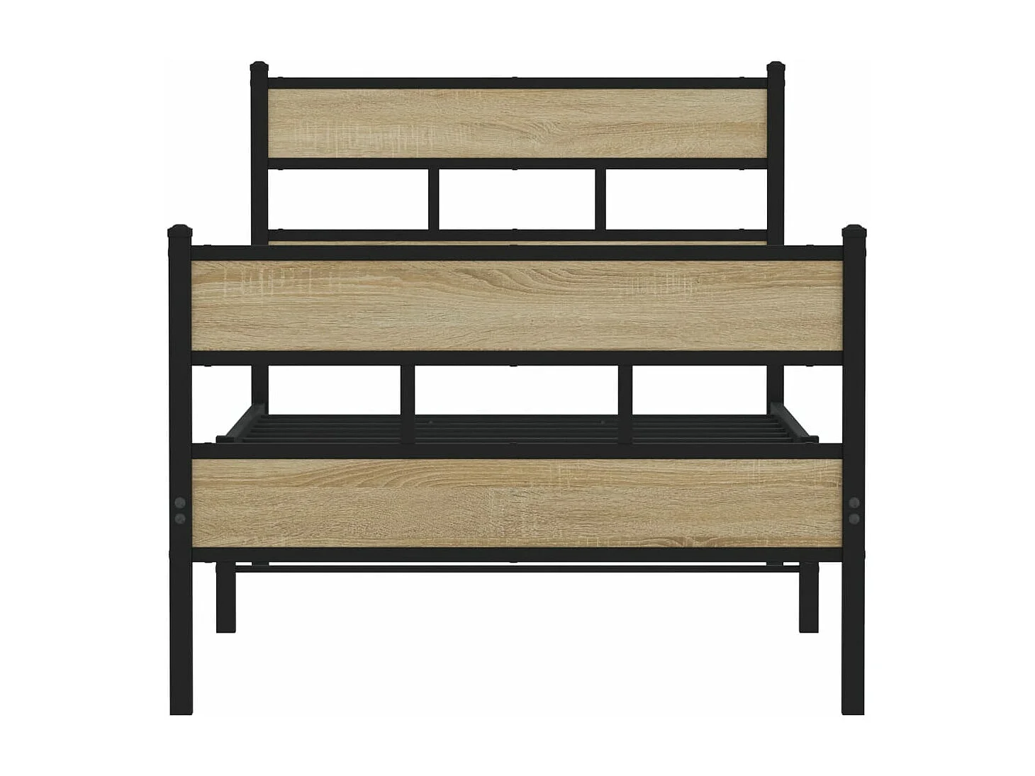 Estructura de cama sin colchón metal roble Sonoma 90x200 cm