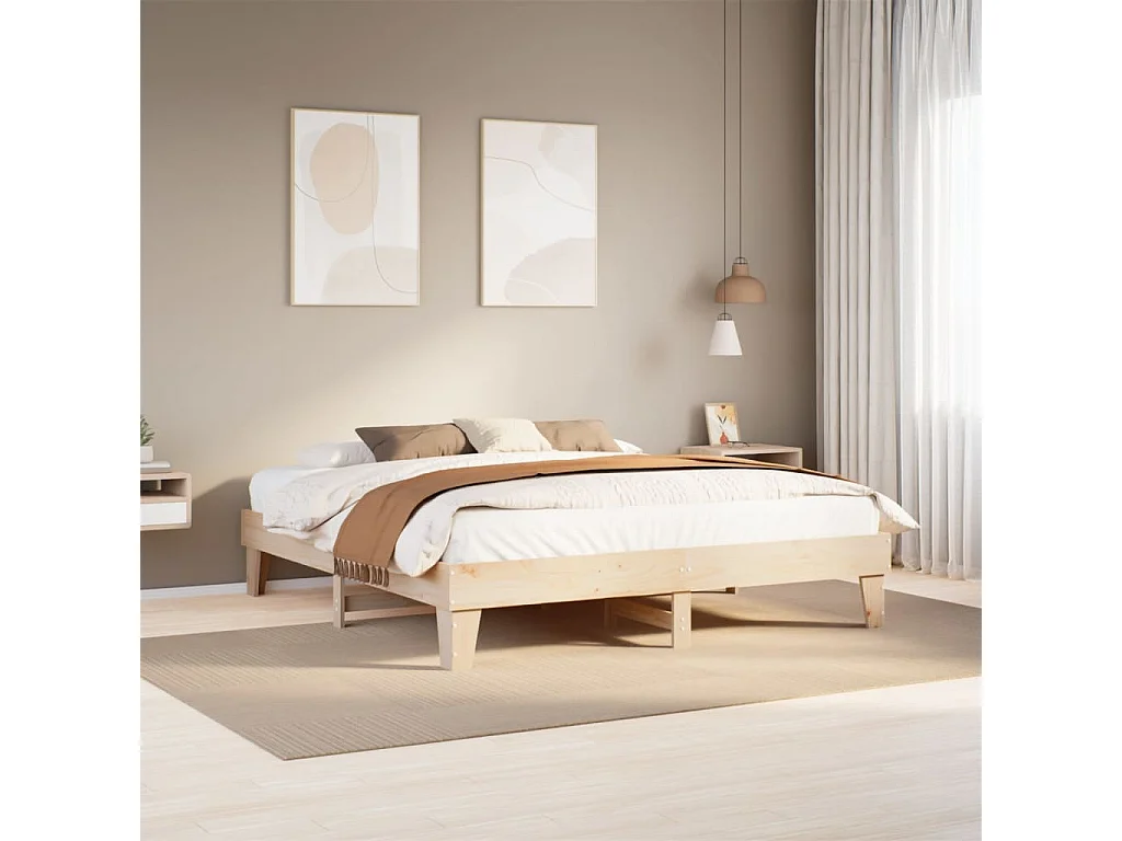 Cadre de lit sans matelas 180x200 cm bois massif de pin