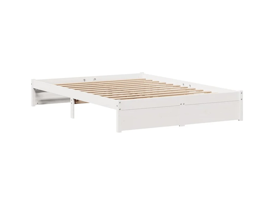 Cadre de lit sans matelas blanc 140x200 cm bois de pin massif